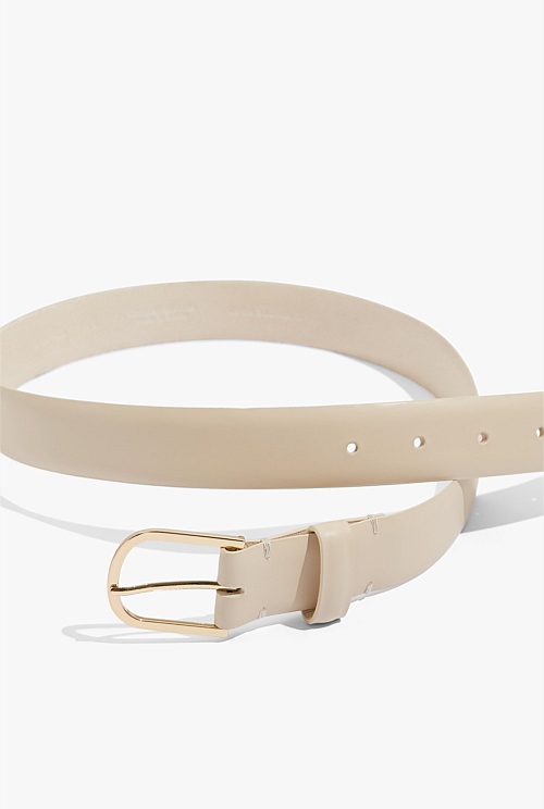 Parchment Classic Leather Belt - Belts | Country Road