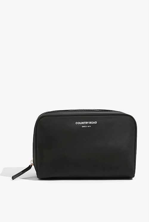 Black Recycled Polyester Medium Soft Cosmetic Case - Bags | Country Road
