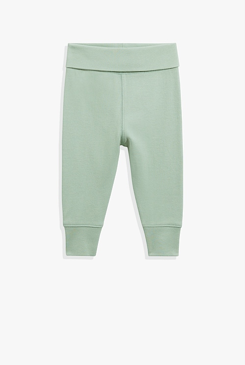 Pistachio Organically Grown Cotton Fold-over Soft Pant - Pants ...