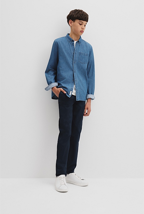 Teen Organically Grown Cotton Chambray Shirt Shirts Country Road