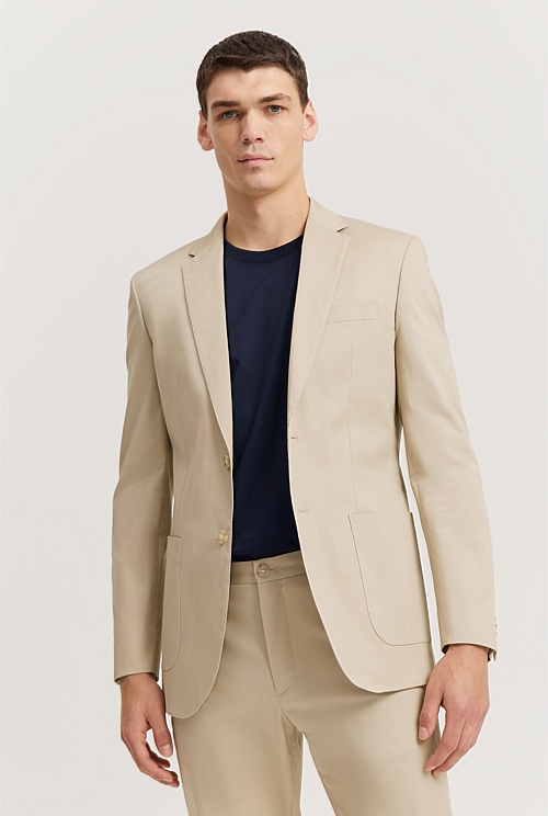 Clay Slim Fit Cotton Stretch Blazer - Jackets & Coats | Country Road