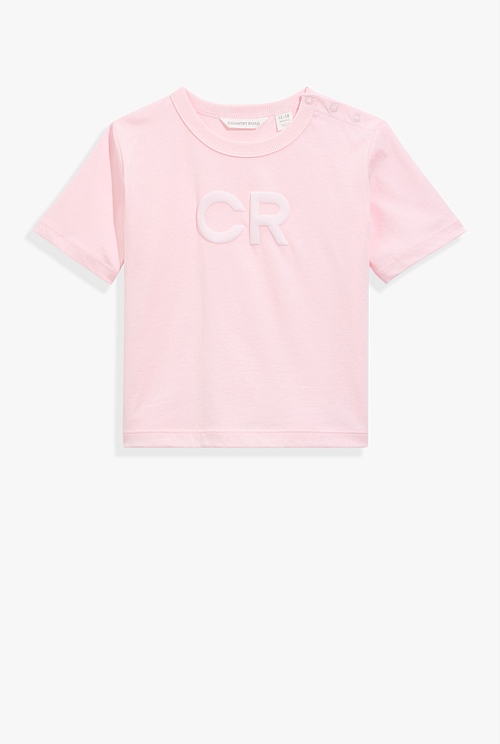 Pink Tint Australian Cotton Puff Logo T-Shirt - T-Shirts | Country Road
