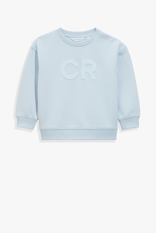 Chambray Australian Cotton Puff Logo Sweat - Sweats | Country Road