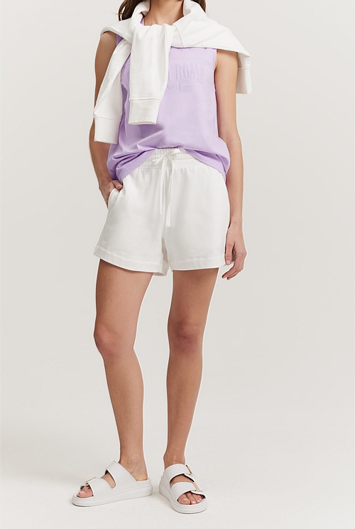 Ecru Verified Australian Cotton Heritage Sweat Short Shorts Country