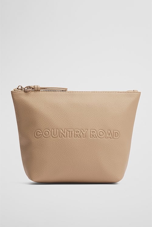 Dark Camel Branded Detail Tri Cosmetic Bag Bags Country Road