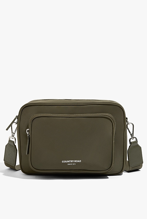 Hunter Green Recycled Polyester Soft Crossbody Bag - Bags | Country Road