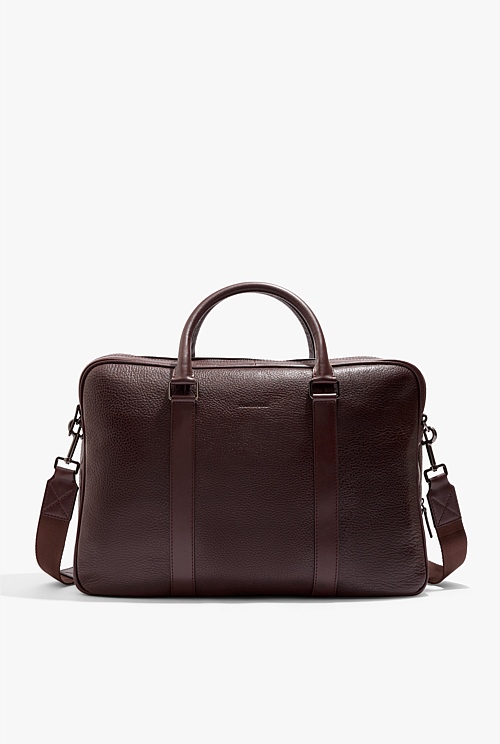 Chocolate Leather Career Bag - Bags | Country Road