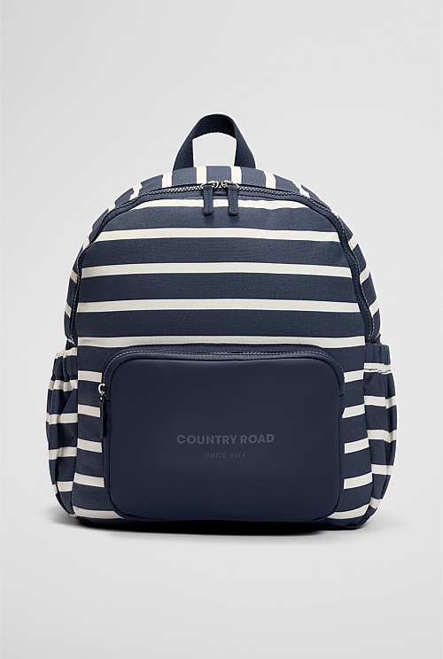 Navy Stripe Backpack Natural Fibres Country Road