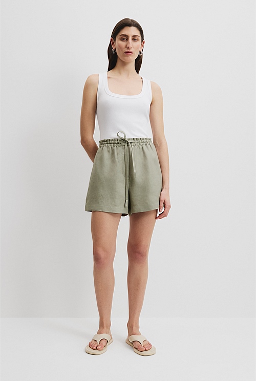 Army Organically Grown Linen Relaxed Short Shorts Country Road