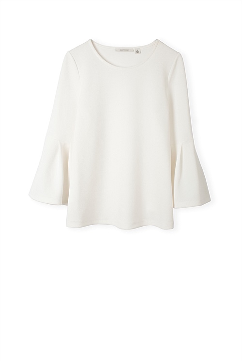 Cream Frill Cuff Top - T-Shirts & Tops | Country Road
