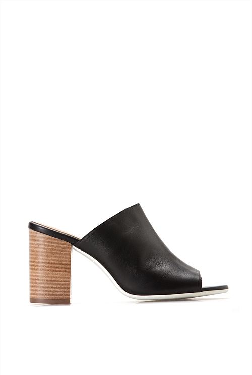 Black Antonia Mule Heel - Shoes | Country Road