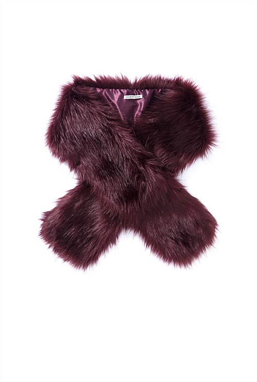 Burgundy Longline Faux Fur Scarf Accessories Country Road