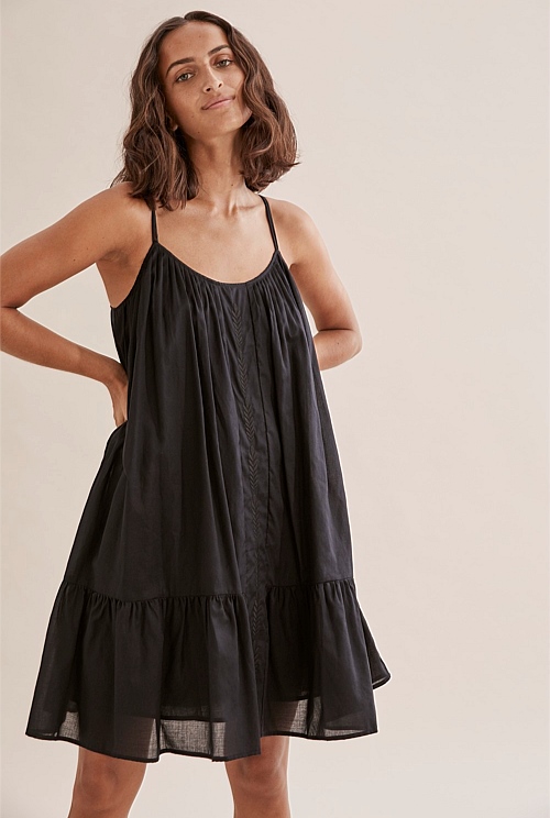 Black Summer Cotton Dress - Dresses | Country Road