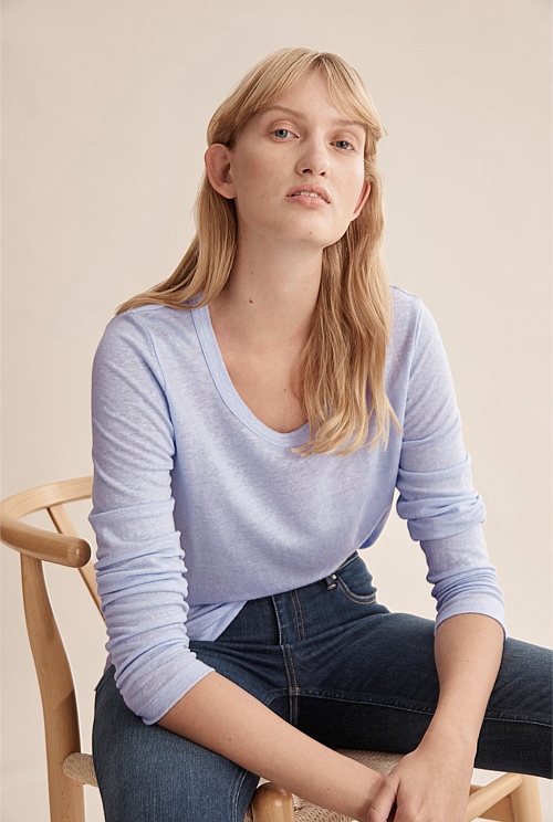 T-Shirt Linen Socks | Denim Blue main image 1