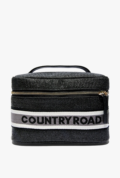 Black Large Branded Cosmetic Bag Bags Country Road