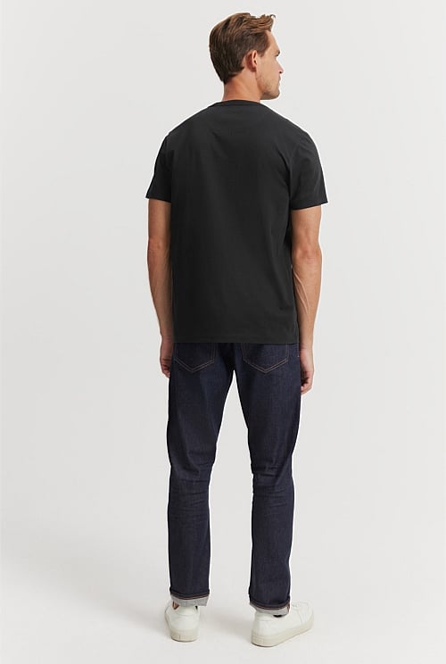 Black Verified Australian Cotton Heritage Logo TShirt Australian