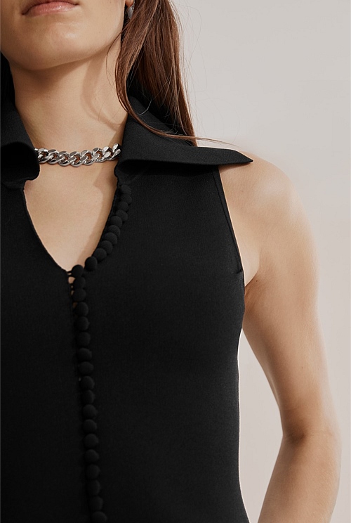 Knit Bodysuit with Accessory Detail