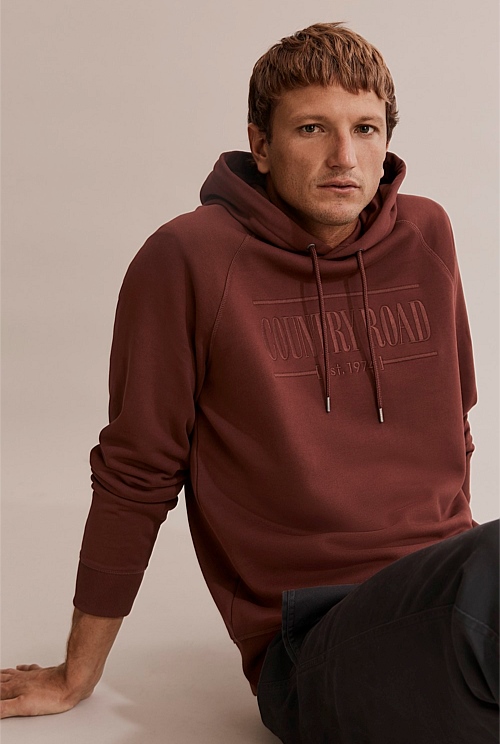 Russet Verified Australian Cotton Heritage Hooded Sweat Natural