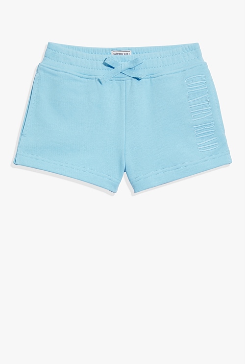 Pale Blue Australian Cotton Heritage Sweat Short Natural Fibres