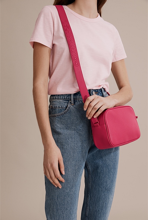 Raspberry Strap Detail Crossbody Bag Bags Country Road