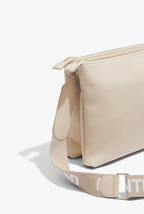 Natural Double Zip Crossbody Bag Bags Country Road