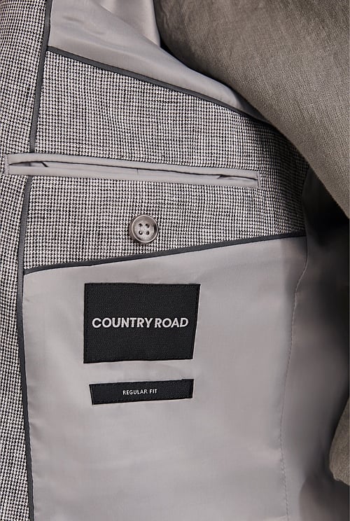 Grey Regular Fit Puppytooth Blazer - Suits & Tailoring | Country Road