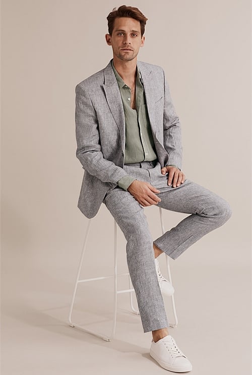 Grey Regular Fit Puppytooth Blazer - Suits & Tailoring | Country Road