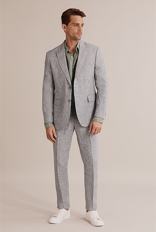 Grey Regular Fit Puppytooth Blazer - Suits & Tailoring | Country Road