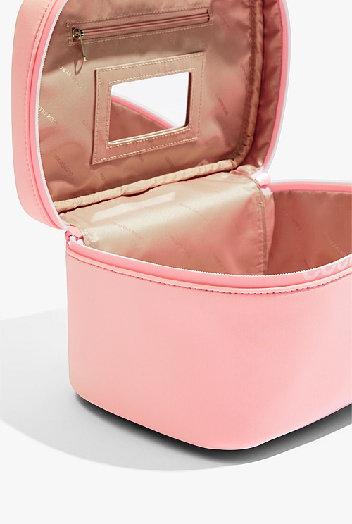 Papaya Zip Detail Large Cosmetic Bag - Bags 