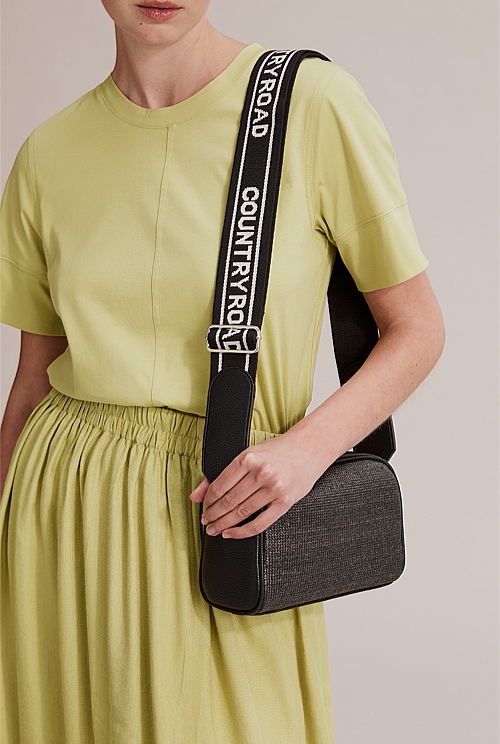 Black Woven Crossbody Bag Bags Country Road