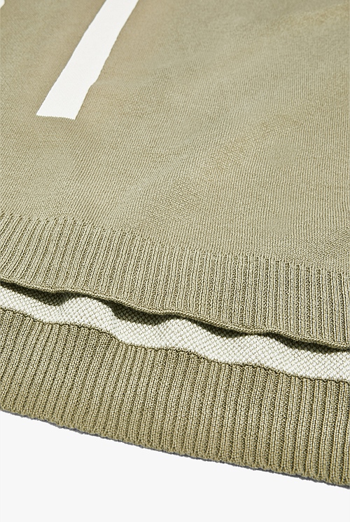 Olive Organically Grown Cotton Heritage Knit Throw Throws Country Road