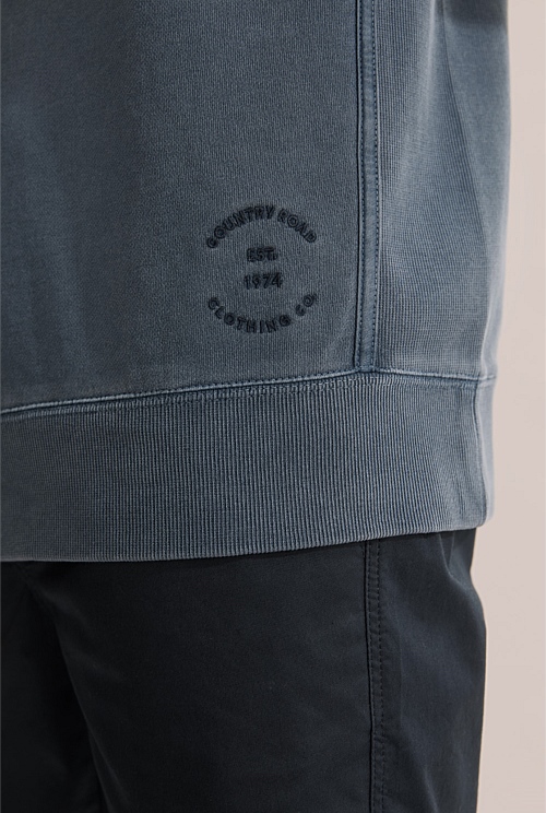 Washed Navy Towards Circularity - Recycled Cotton Sweat - Organically ...