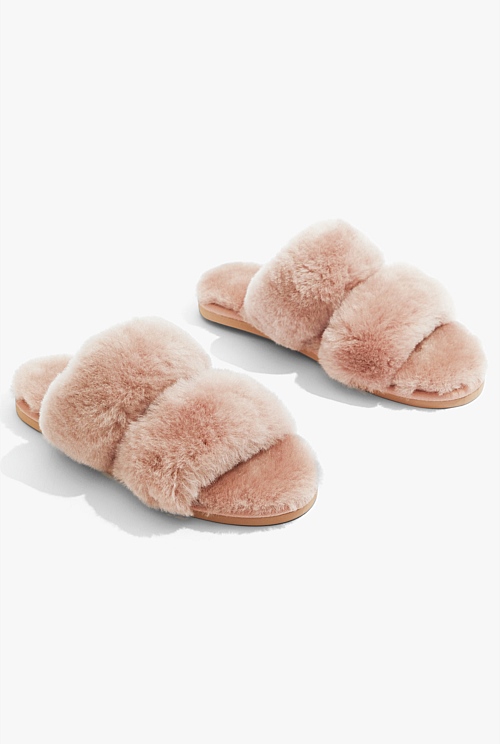 Camel Australian Made Shearling Double Slide - Flats | Country Road