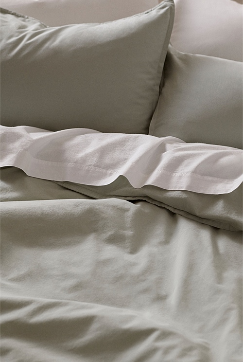 Mist Blue Brae Australian Cotton King Quilt Cover King Quilt Covers