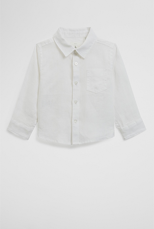 White Organically Grown Linen Shirt - Organically Grown or Recycled ...