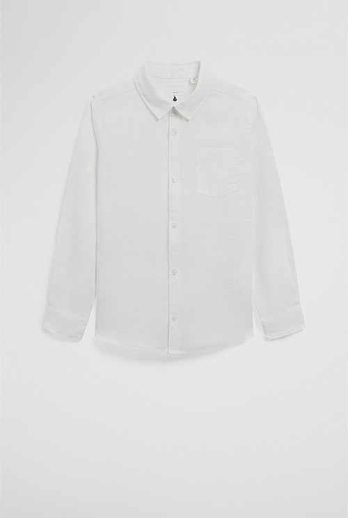 White Organically Grown Linen Shirt - Shirts | Country Road