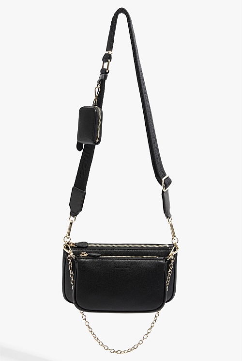 Black Double Pouch Crossbody Bag - Best Sellers | Country Road