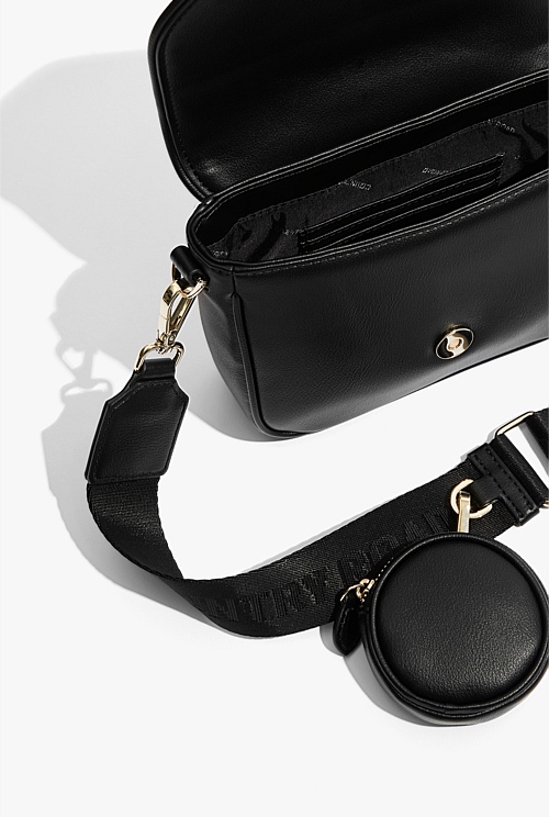 Black Recycled Foldover Crossbody Bag Bags Country Road