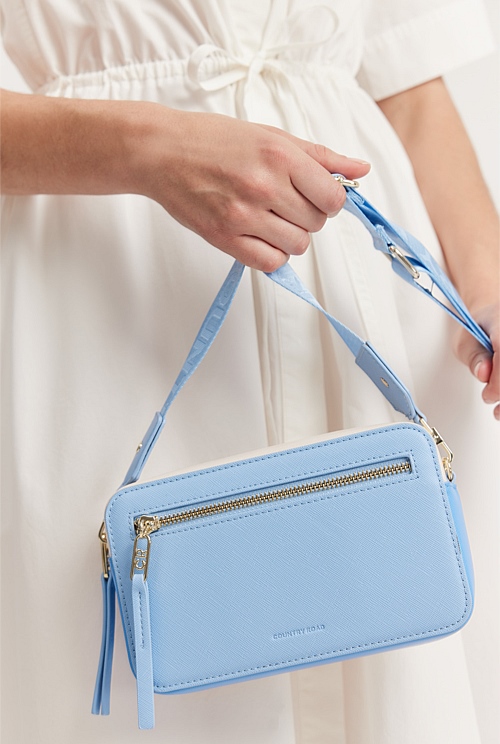 Soft Blue Branded Camera Bag Bags Country Road