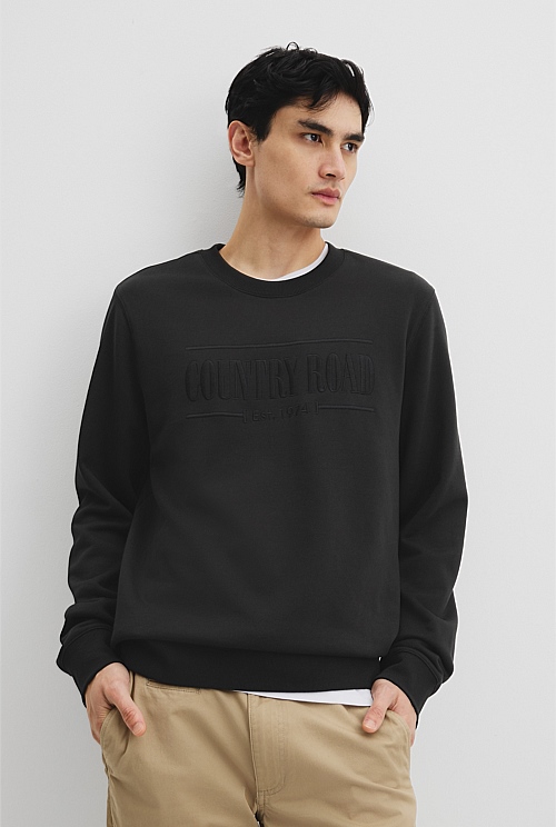 Black Verified Australian Cotton Heritage Sweat Supporting Community