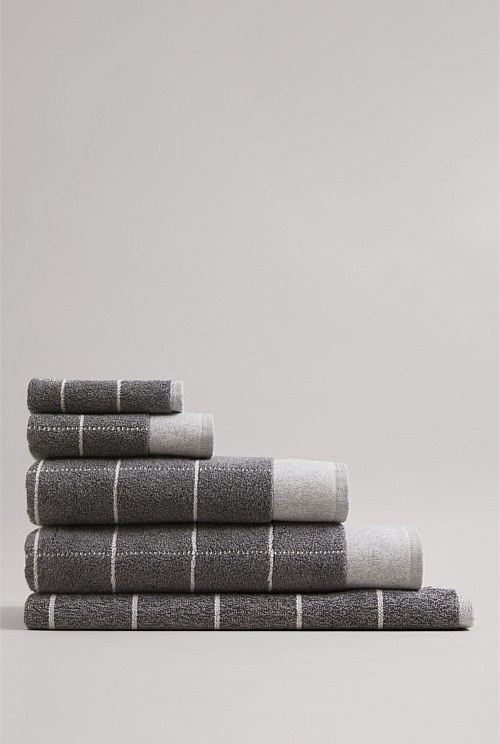 Charcoal Marle Kiko Australian Cotton Bath Sheet Towels & Mats