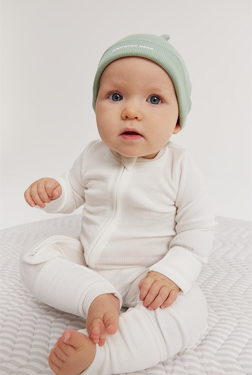 Pistachio Unisex Organically Grown Cotton Rib Beanie - Accessories ...