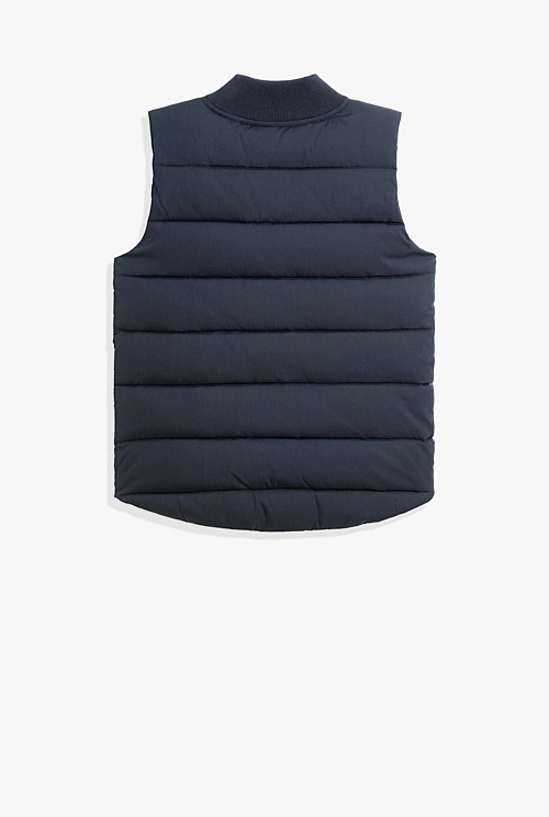 Navy Rib Nylon Vest Jackets & Coats Country Road