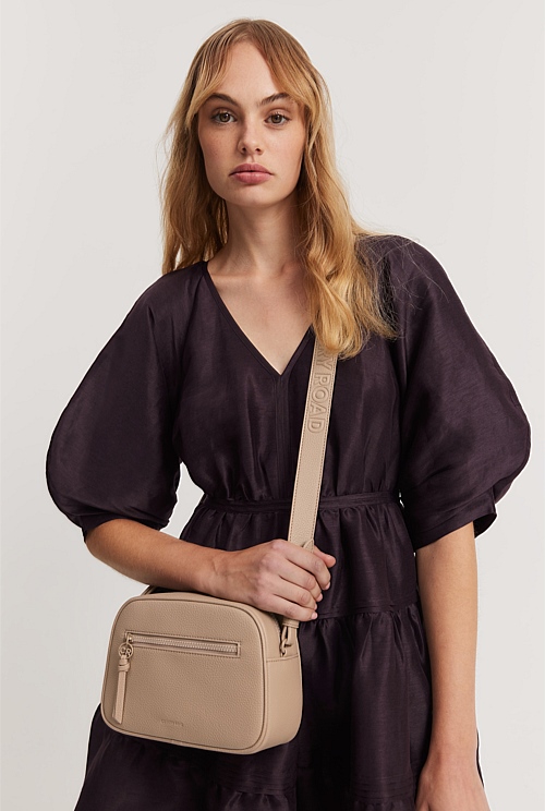 Dark Camel Strap Detail Crossbody Bag Bags Country Road