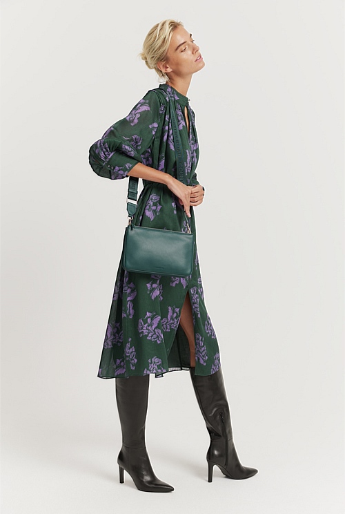 Dark Spruce Large Double Zip Crossbody Bag Bags Country Road