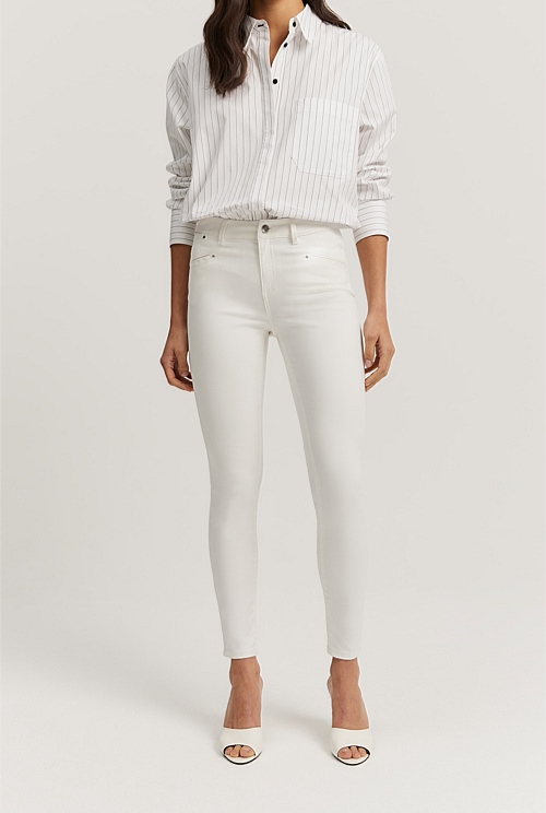 Winter White Sateen Jean - Pants | Country Road