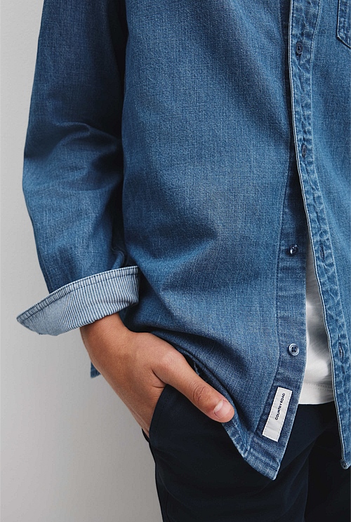 Teen Organically Grown Cotton Chambray Shirt Shirts Country Road