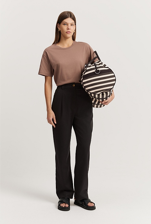 Black Relaxed Twill Pant - Pants | Country Road
