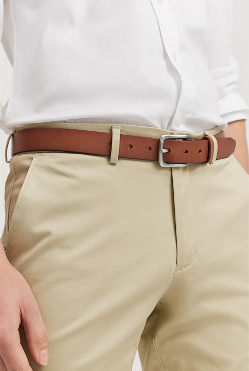 Deep Tan Leather Chino Belt - Belts | Country Road