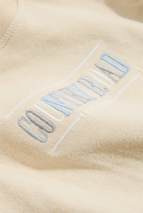 Multi Lght Sand Organically Grown Cotton Heritage Long Sleeve Bodysuit Jumpsuits & Bodysuits